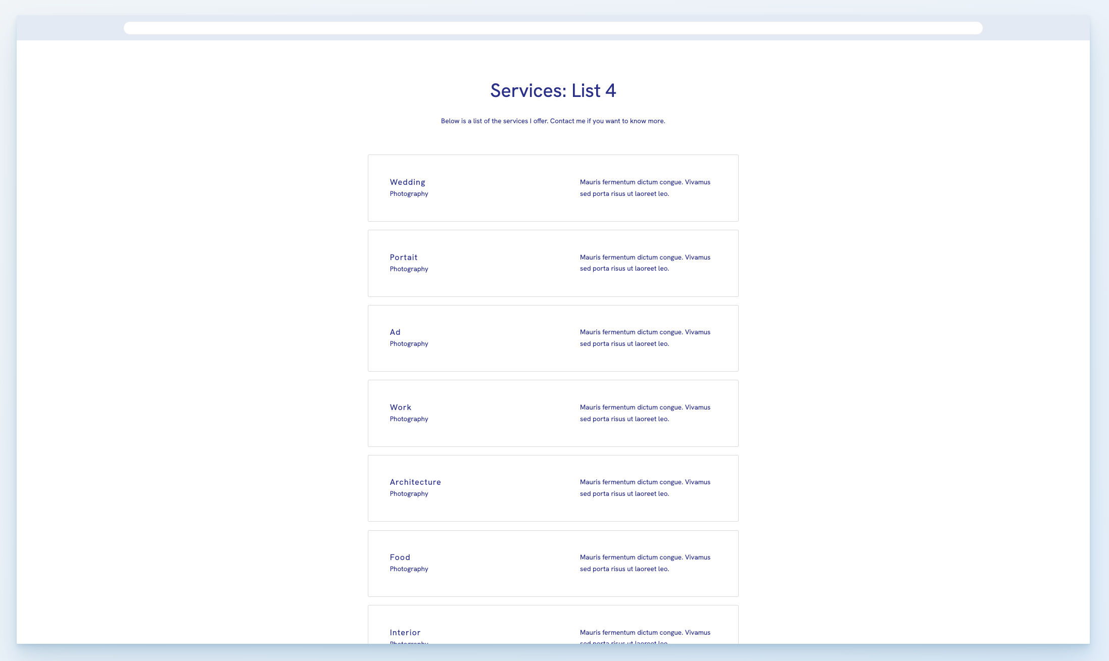Portfoliobox service page template