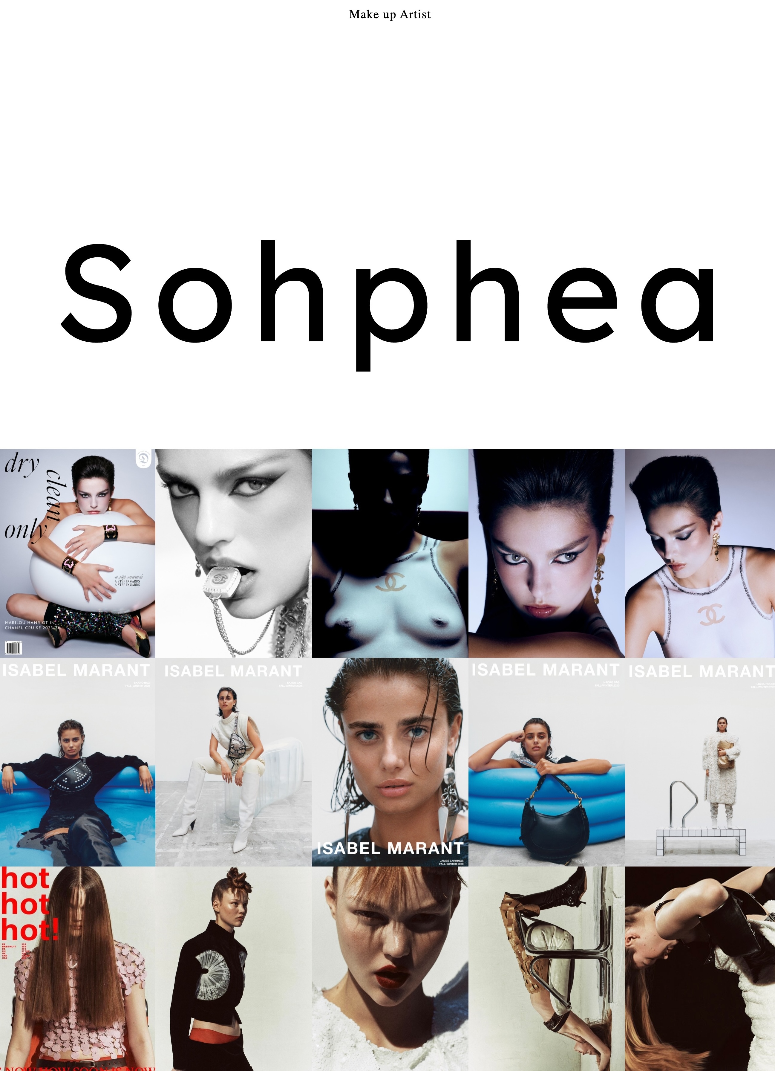 Makeup artist portfolio website example