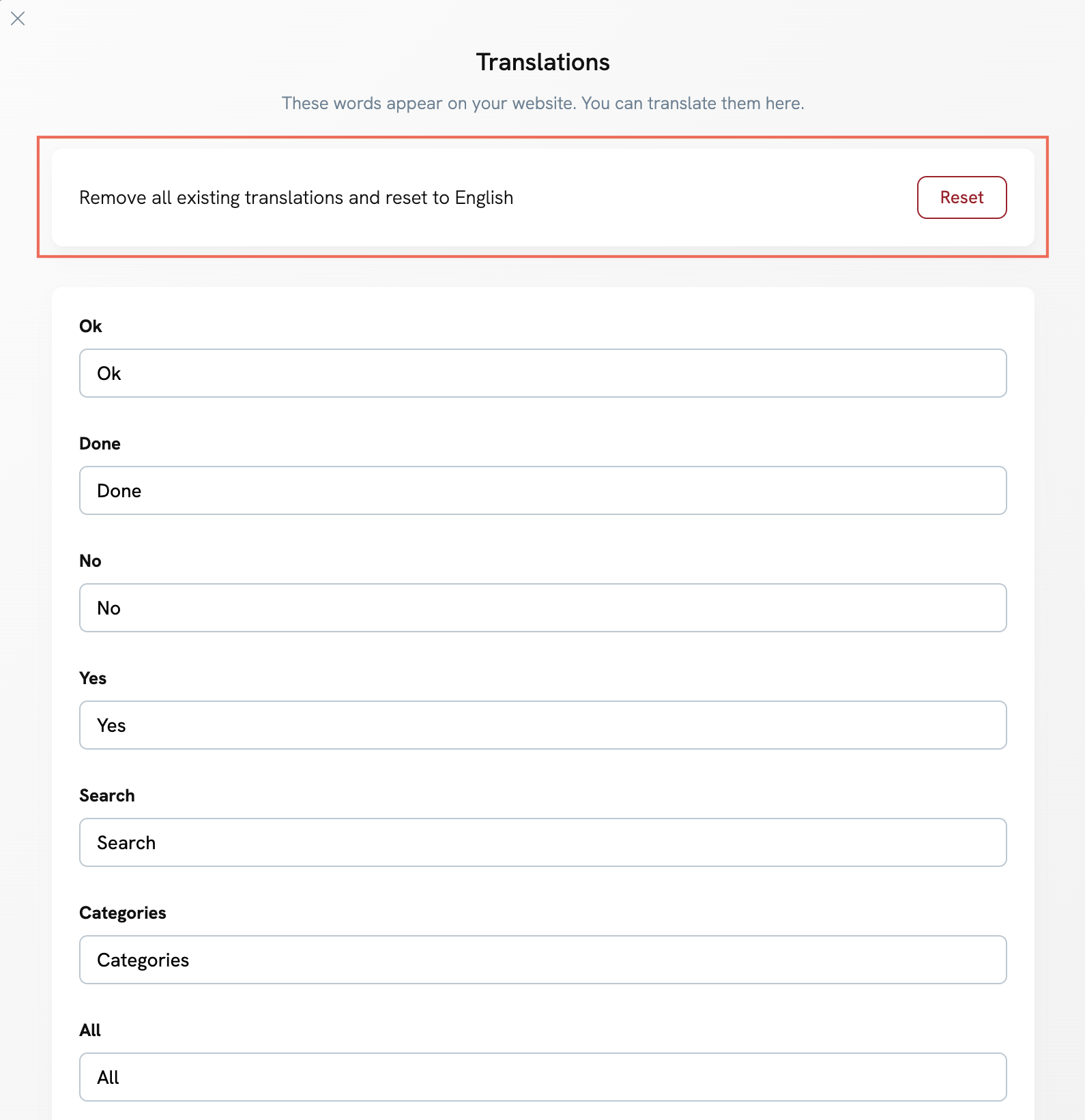 Translation improvements - Portfoliobox