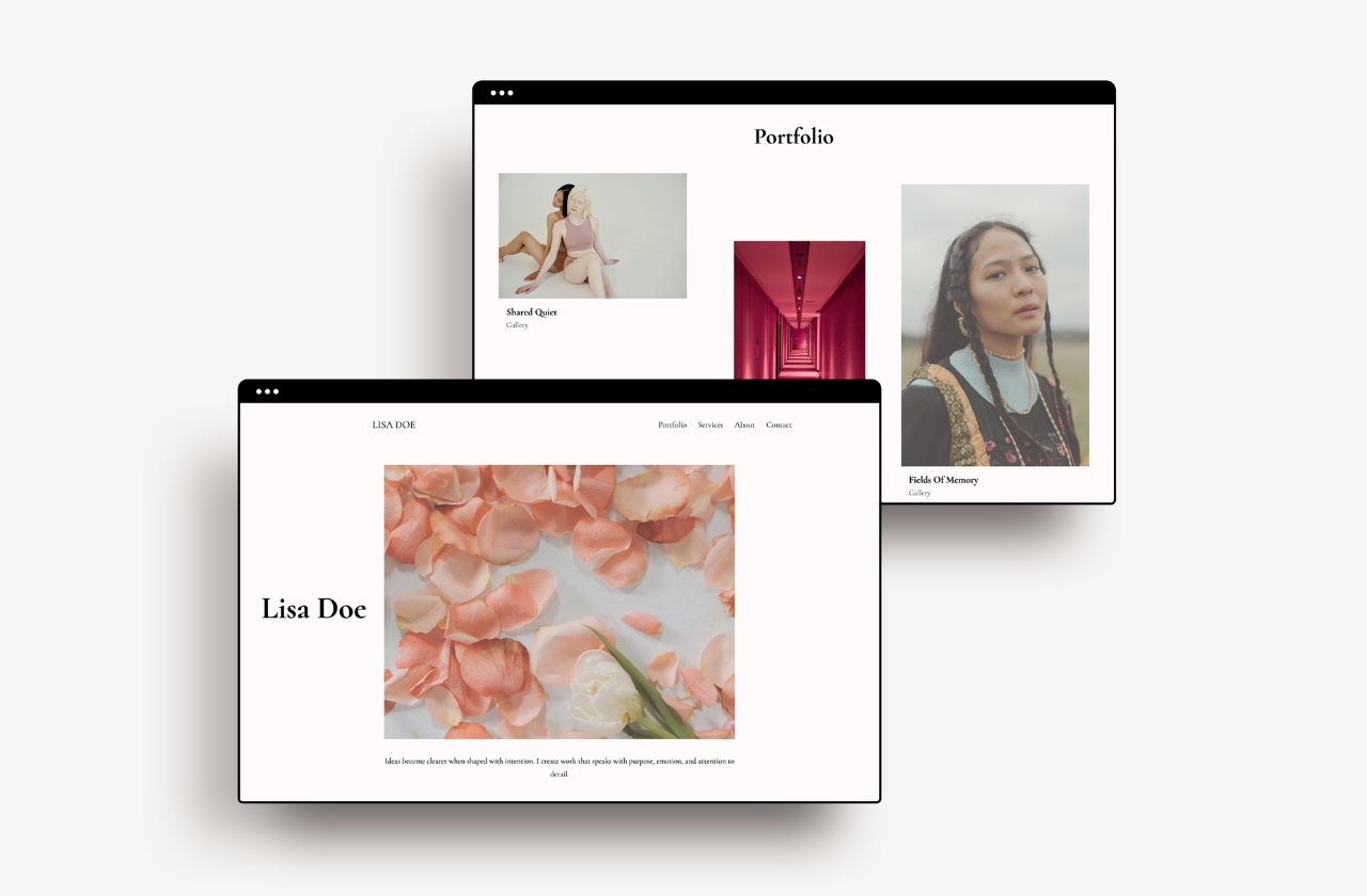 Elegant and timeless portfolio website layout