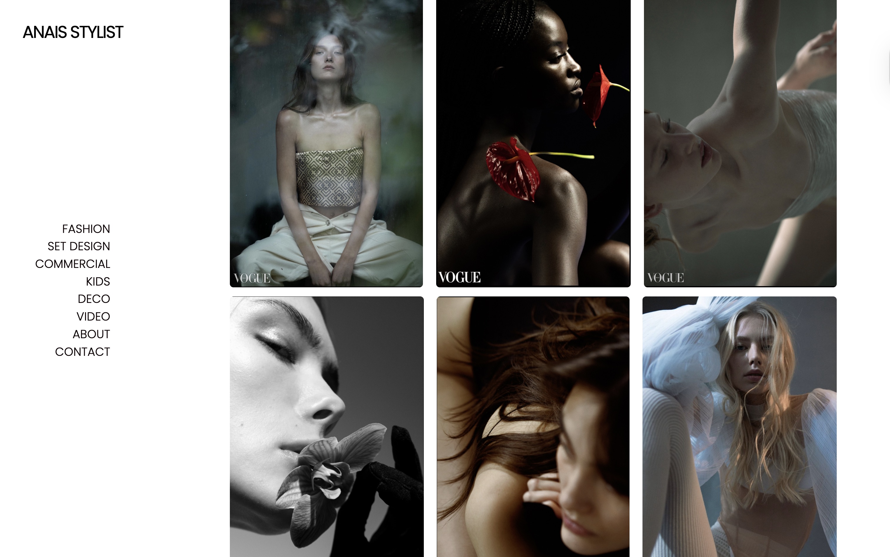 Example of a fashion stylist website