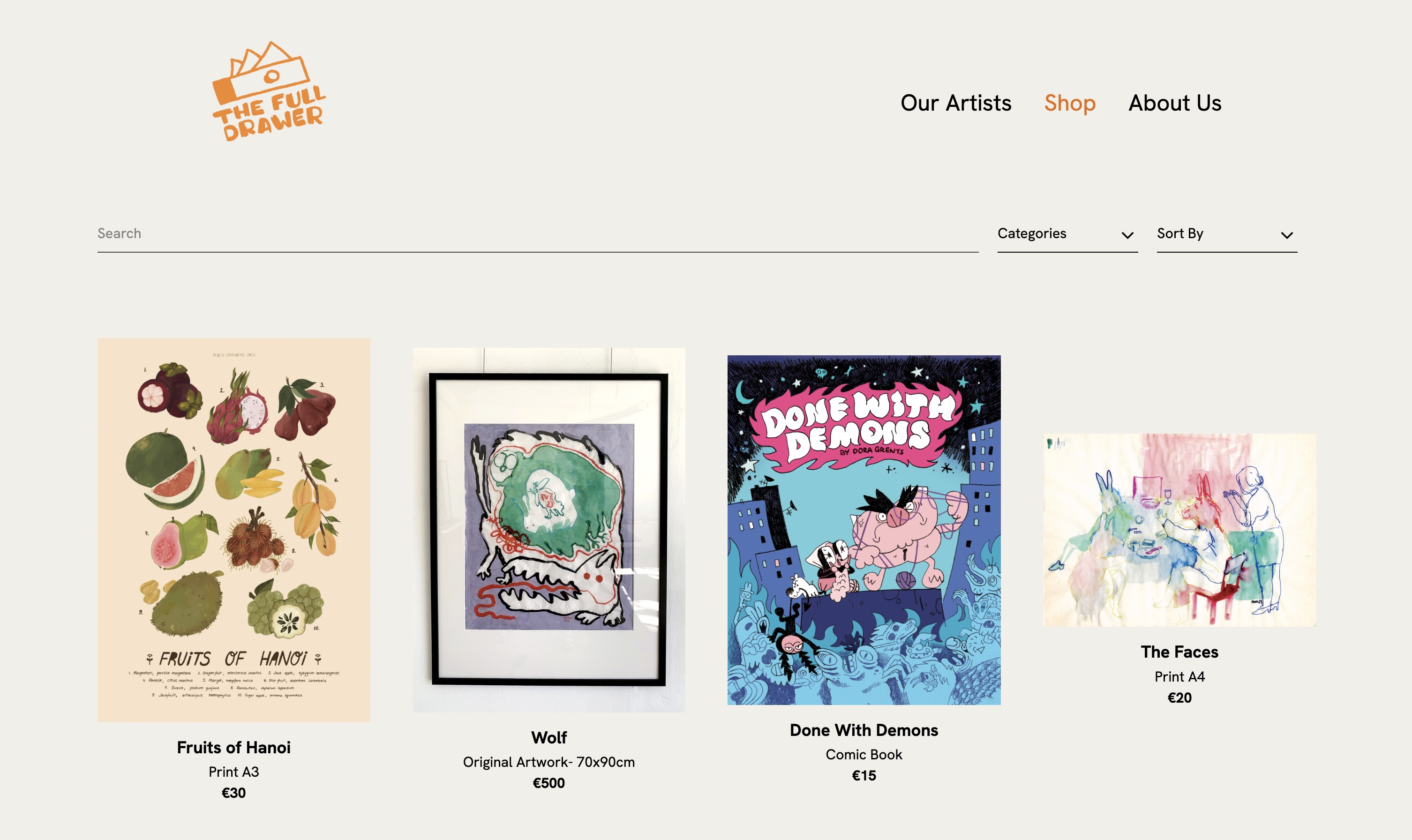 Illustrator and artist online shop