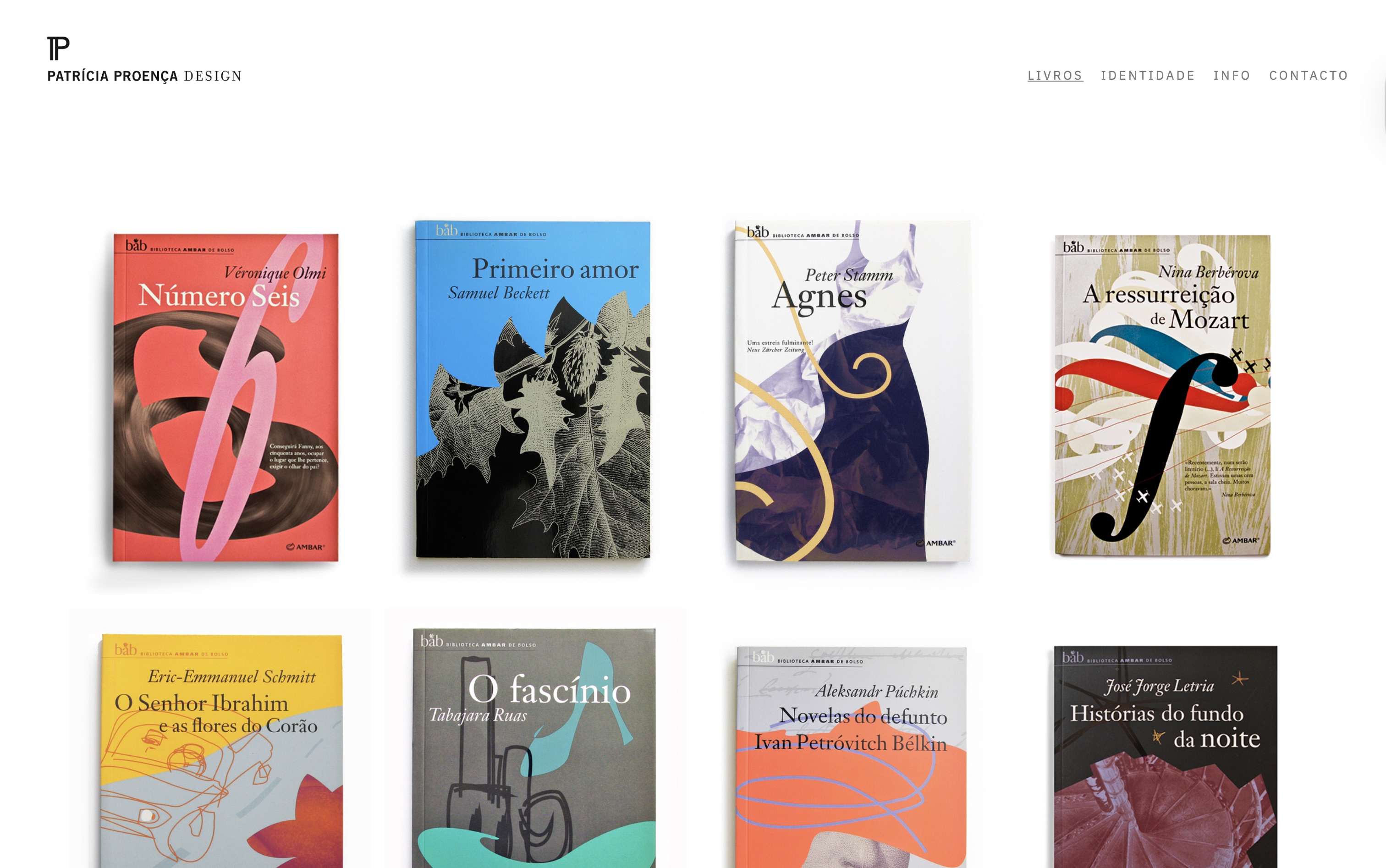 Screenshot of www.patriciaproenca.com, graphic designer website