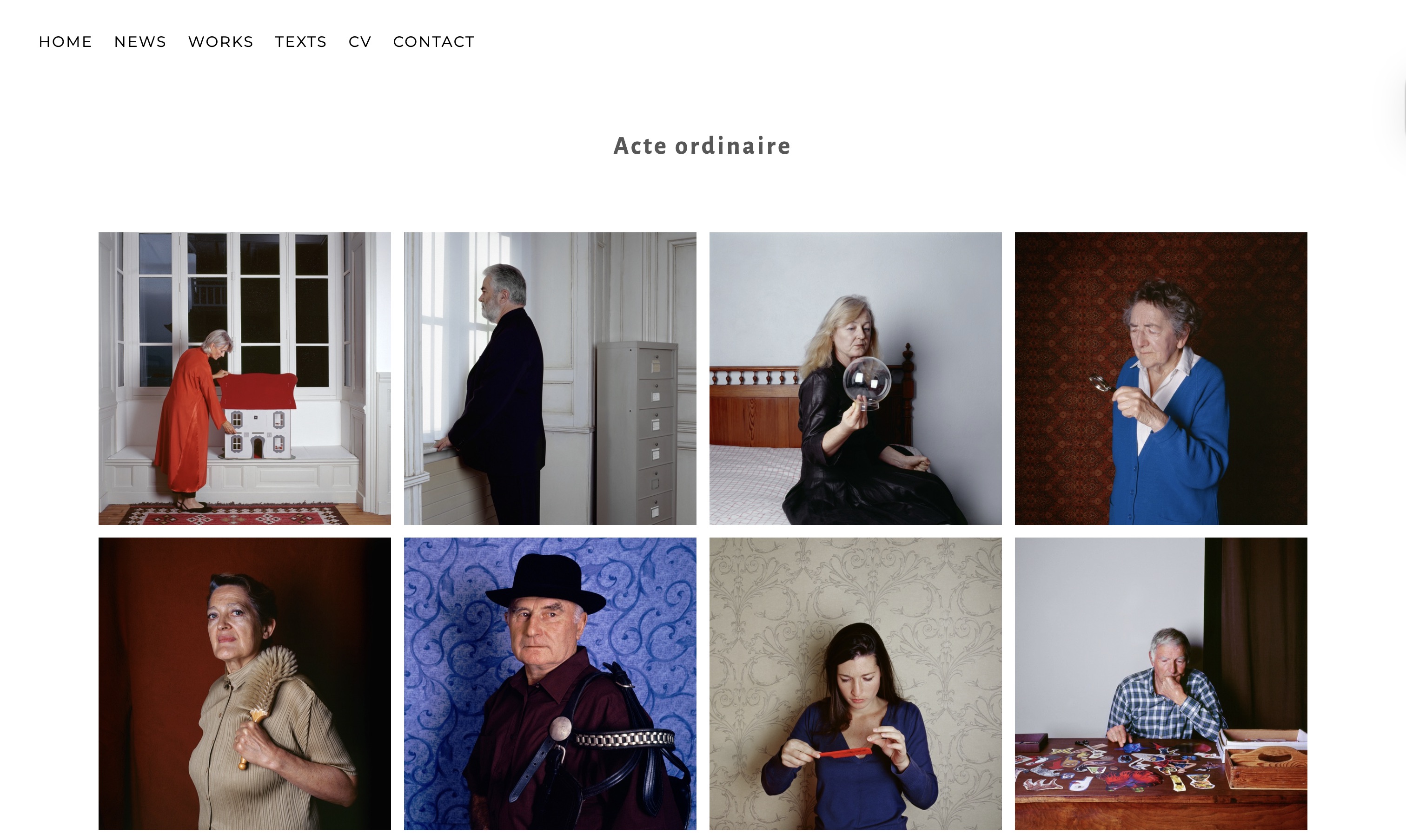 Screenshot of a photography portfolio