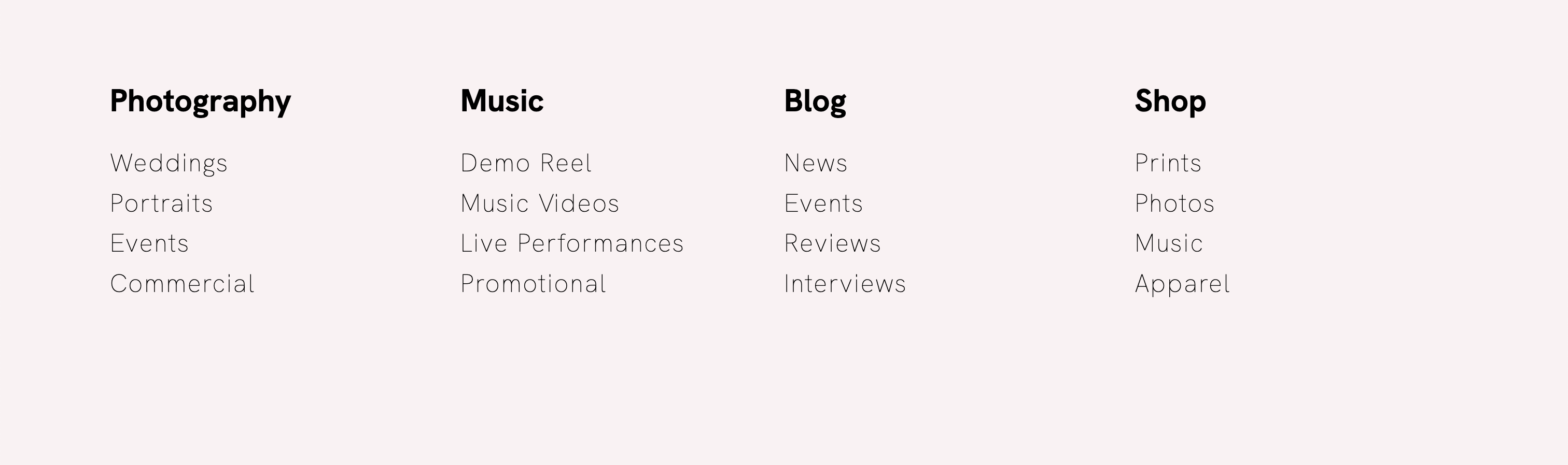 Submenu template Portfoliobox