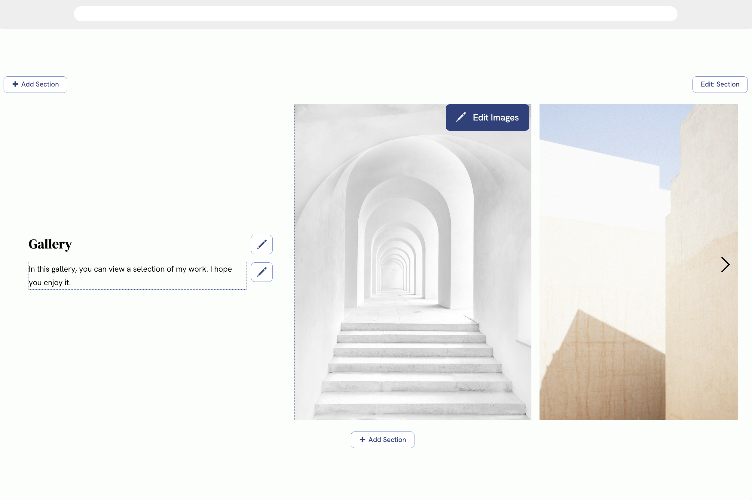 Horizontal gallery template