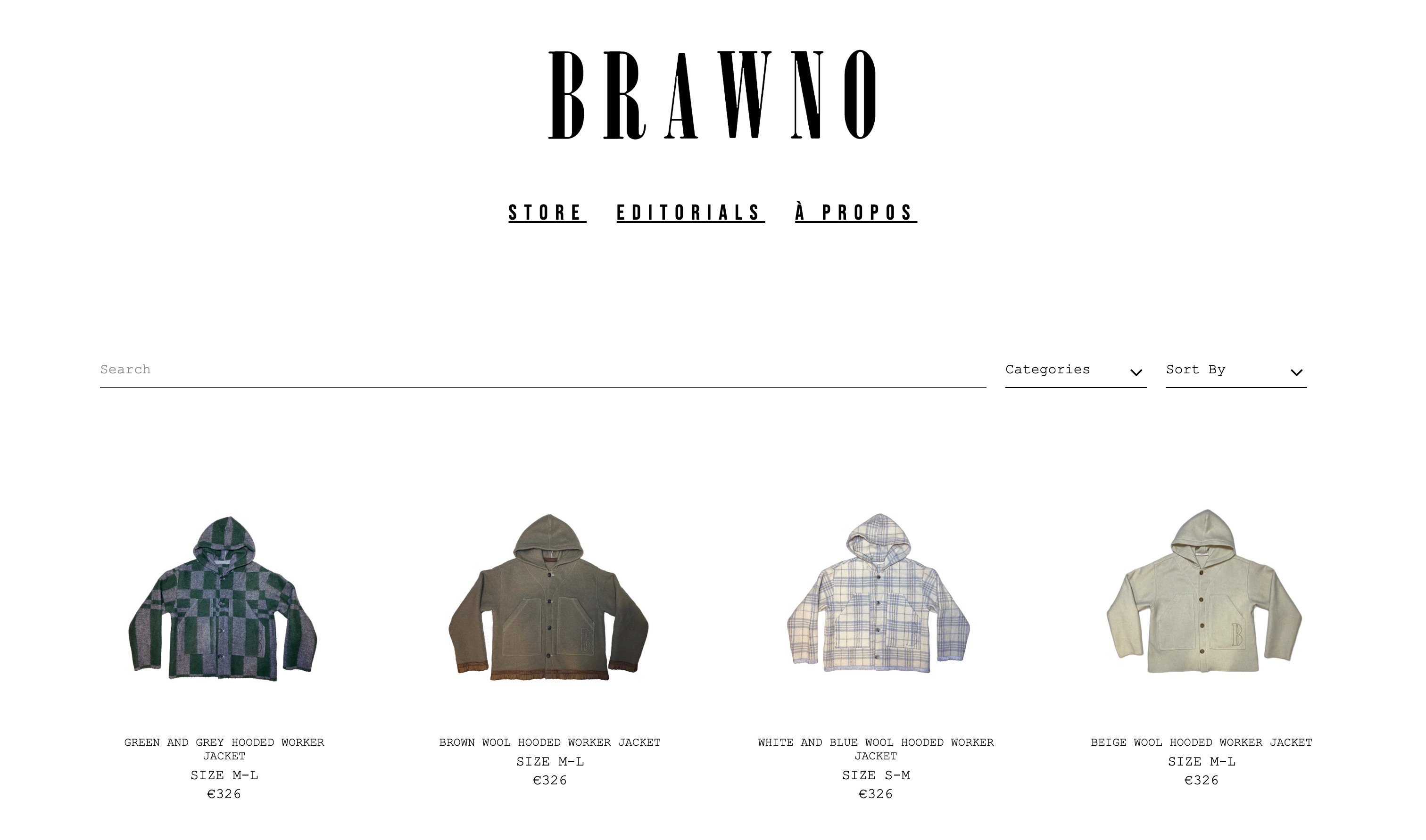 Example of an online store 