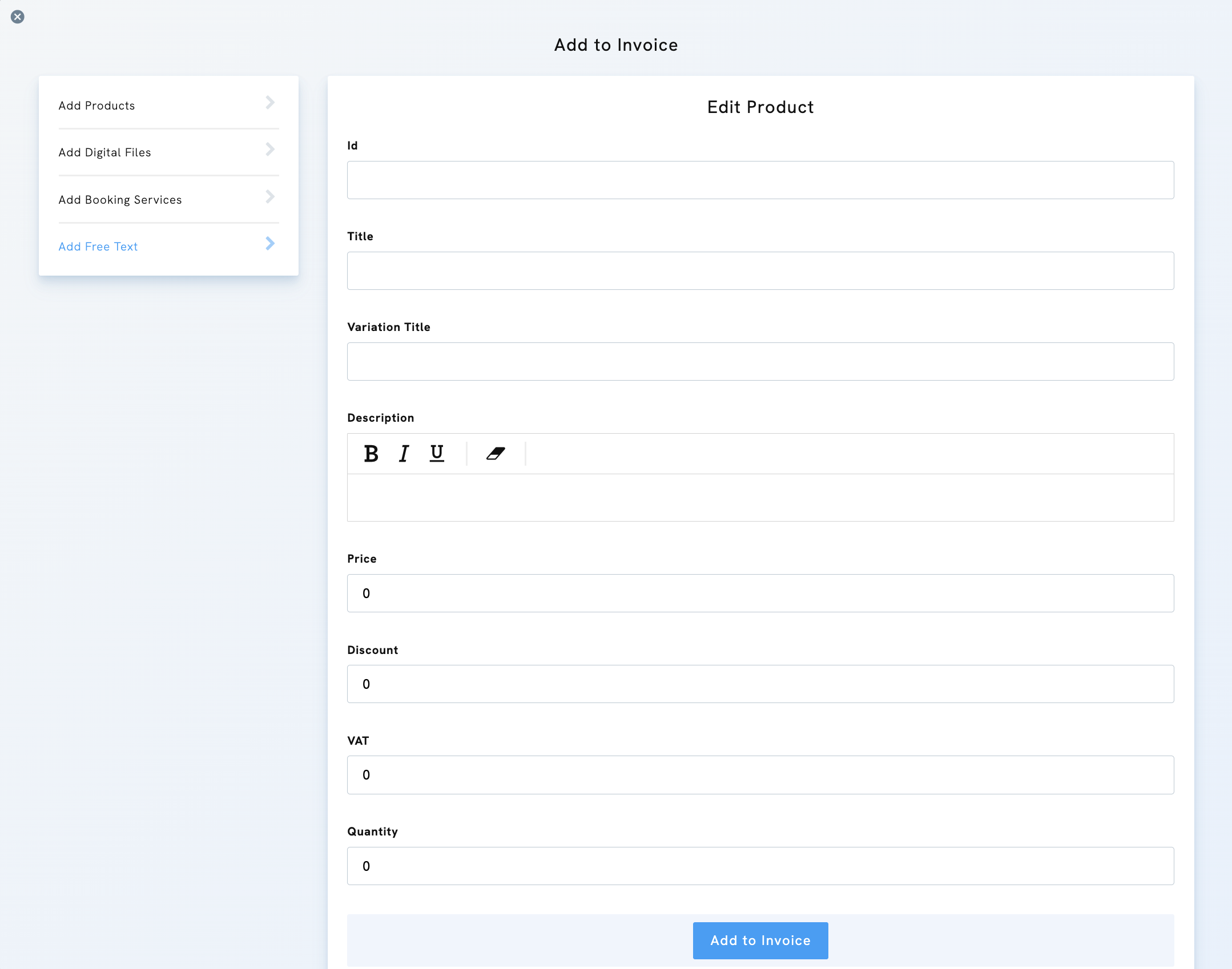 Client invoices - Portfoliobox