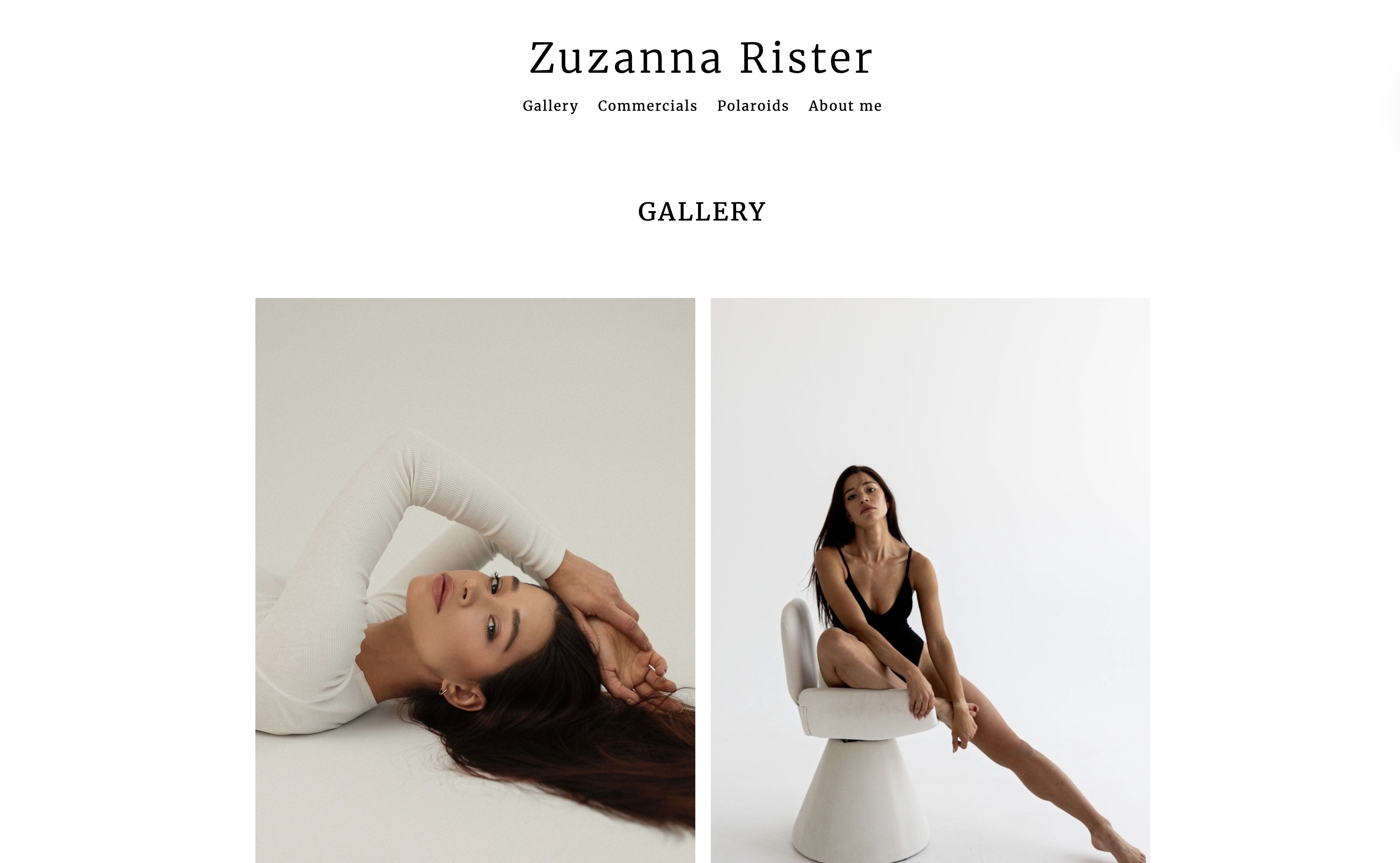 example of a model portfolio website