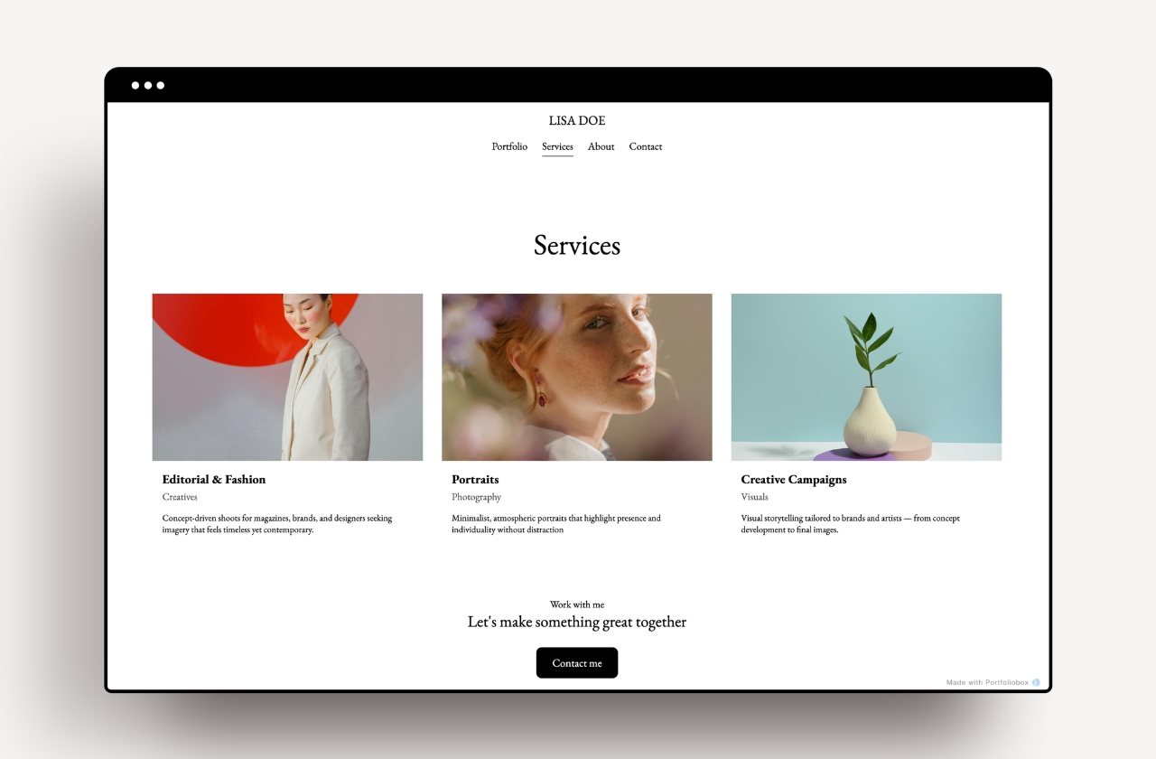 Minimal and modern portfolio website theme