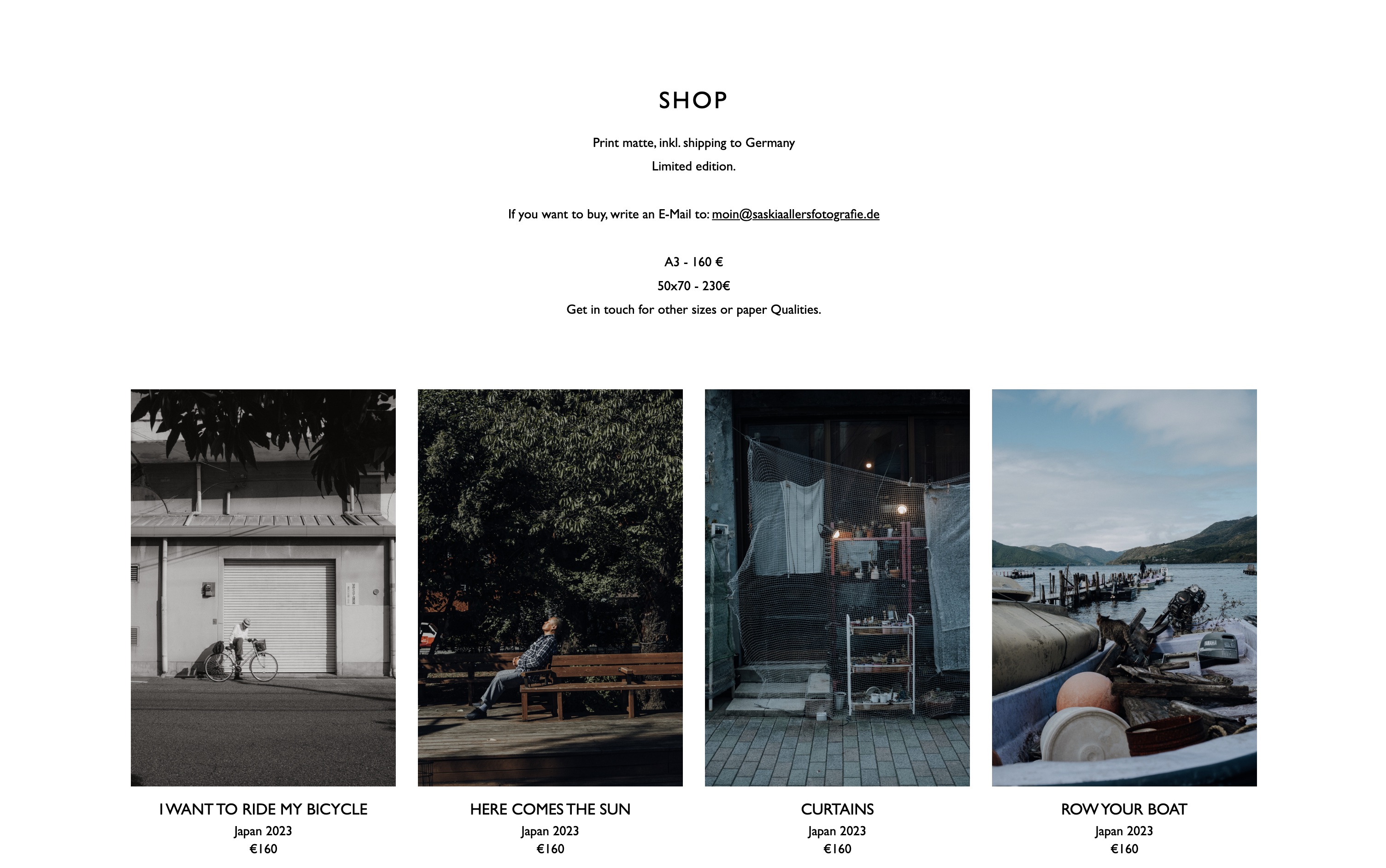 Photographer online shop