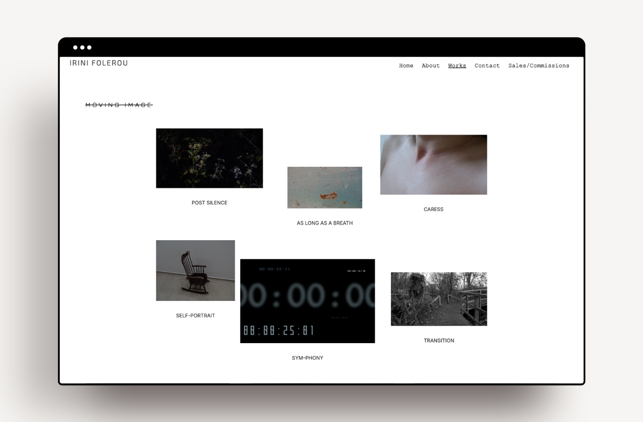 artist portfolio website