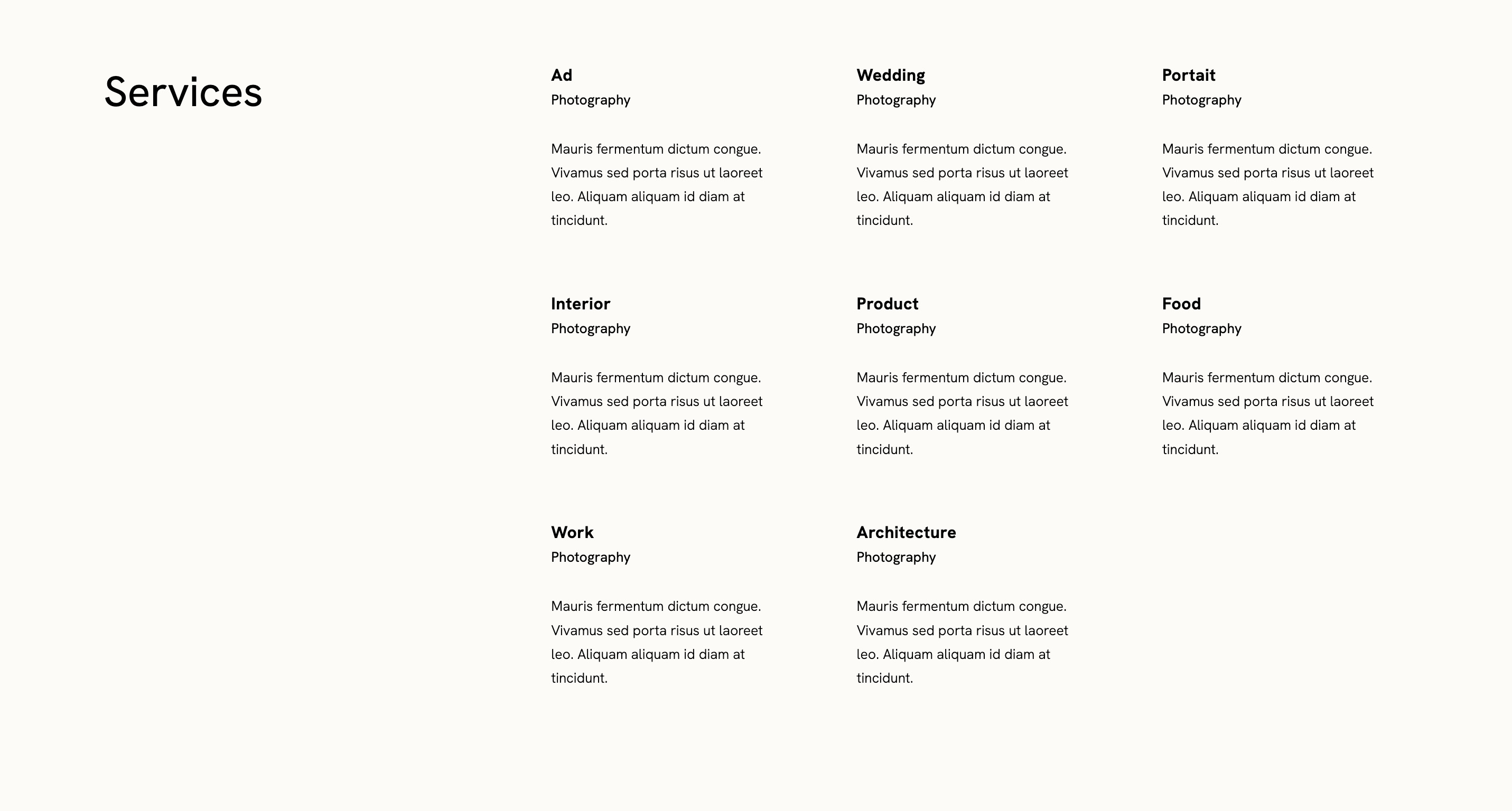 Grid Two Columns  Service Template - Portfoliobox