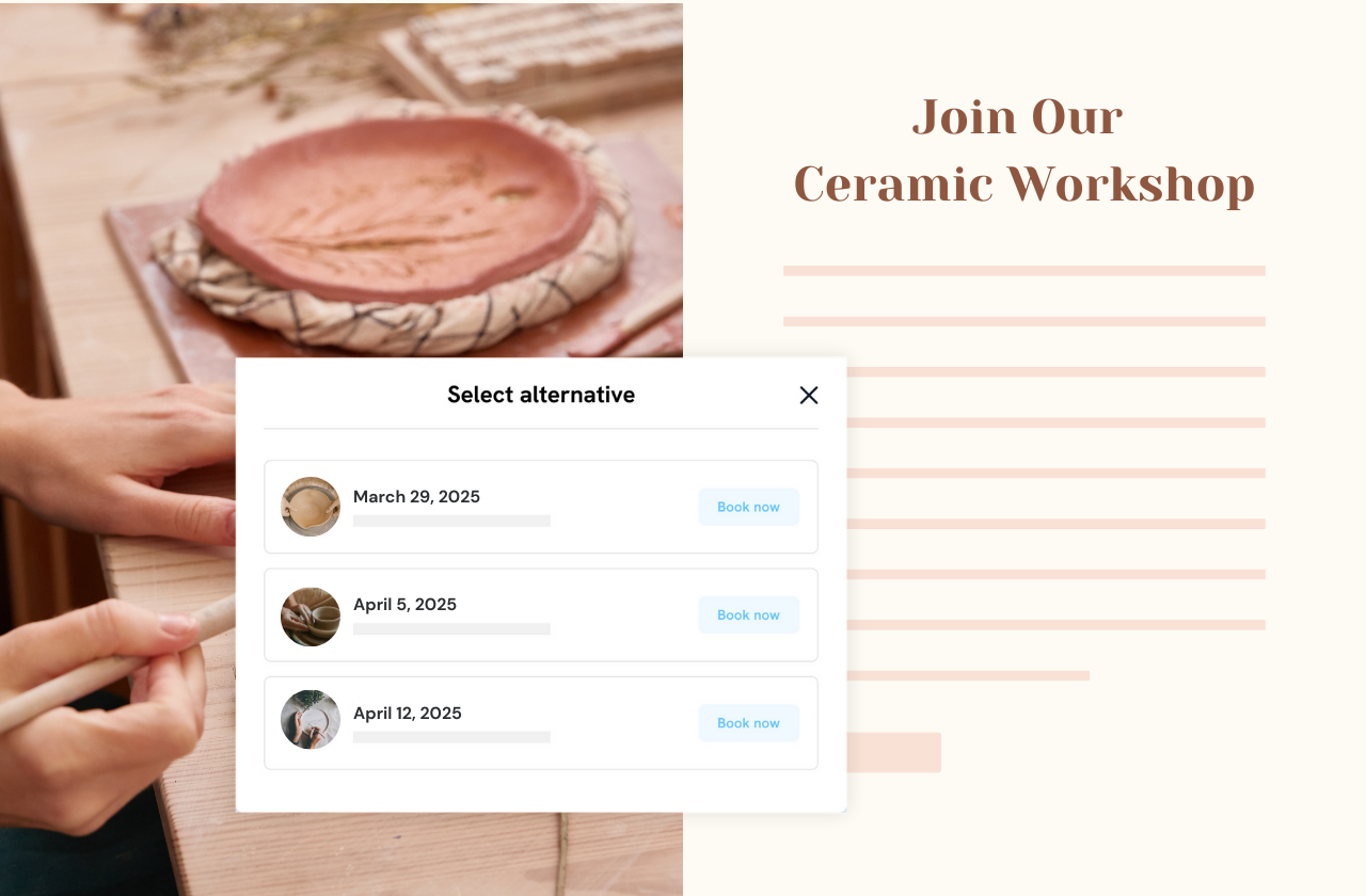 Booking services with Portfoliobox