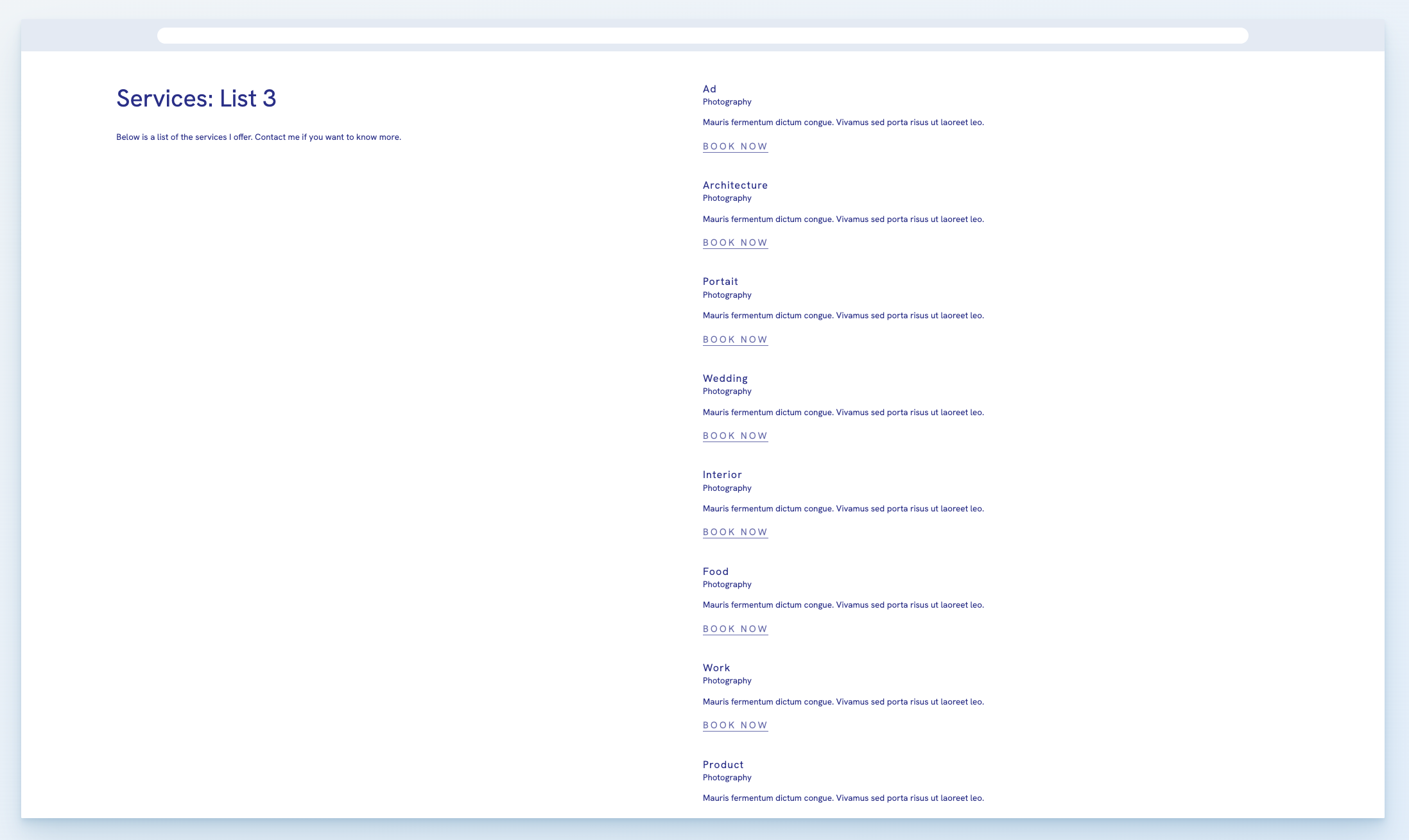 Portfoliobox Service page template