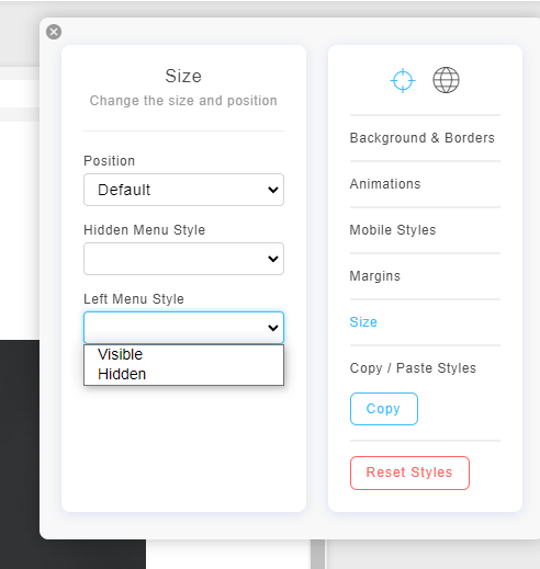 Hidden submenu links for left menu in your Portfoliobox template